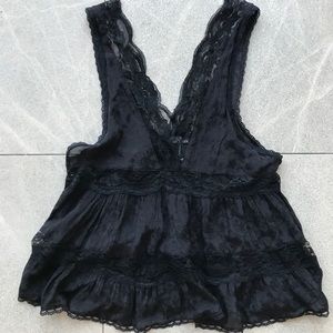 Free People Intimates black lace babydoll top